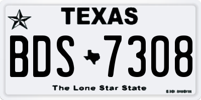 TX license plate BDS7308
