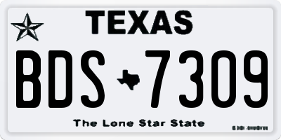 TX license plate BDS7309