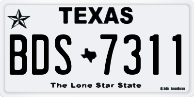 TX license plate BDS7311