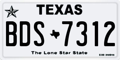 TX license plate BDS7312