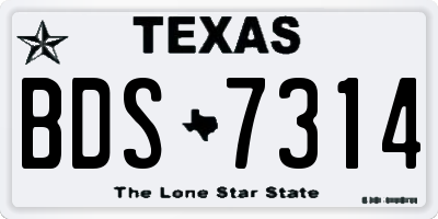 TX license plate BDS7314