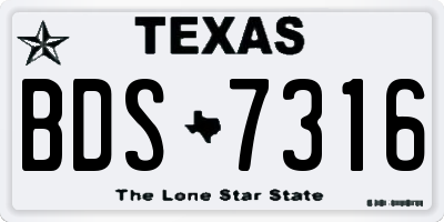 TX license plate BDS7316
