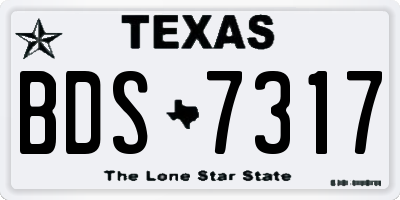 TX license plate BDS7317