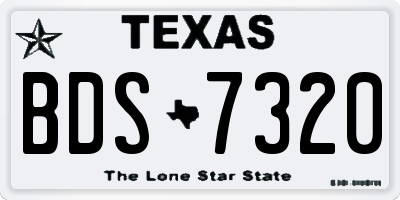 TX license plate BDS7320