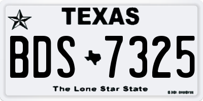 TX license plate BDS7325