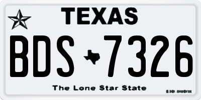 TX license plate BDS7326