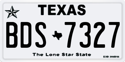 TX license plate BDS7327