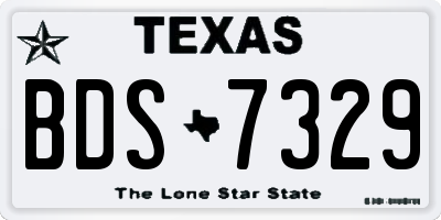 TX license plate BDS7329