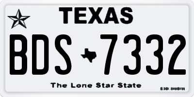 TX license plate BDS7332