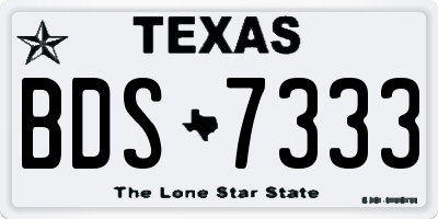 TX license plate BDS7333