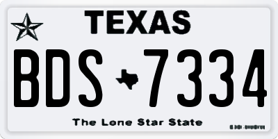TX license plate BDS7334