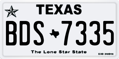 TX license plate BDS7335