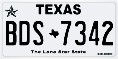 TX license plate BDS7342
