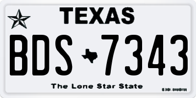 TX license plate BDS7343