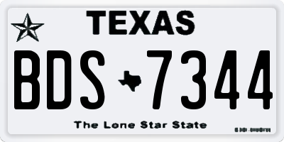 TX license plate BDS7344