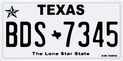 TX license plate BDS7345