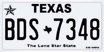 TX license plate BDS7348