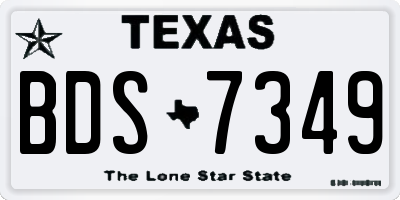 TX license plate BDS7349