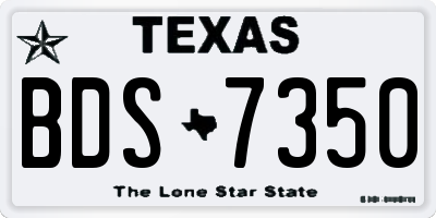 TX license plate BDS7350