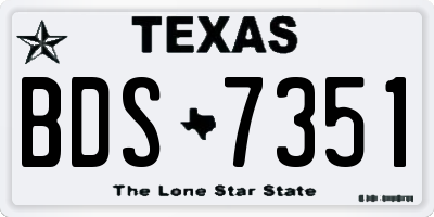 TX license plate BDS7351