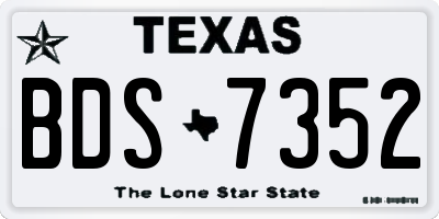 TX license plate BDS7352