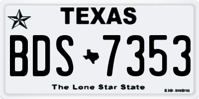 TX license plate BDS7353