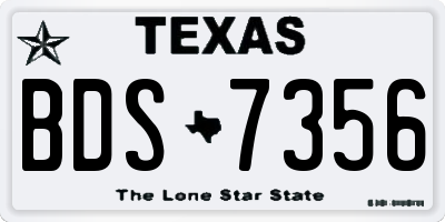 TX license plate BDS7356