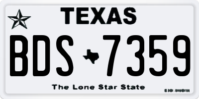 TX license plate BDS7359