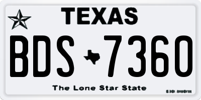 TX license plate BDS7360