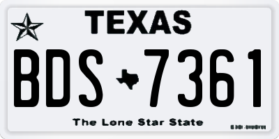 TX license plate BDS7361