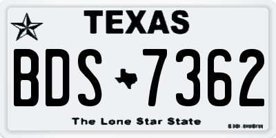 TX license plate BDS7362