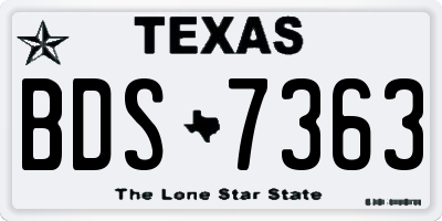 TX license plate BDS7363
