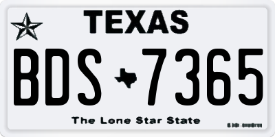 TX license plate BDS7365