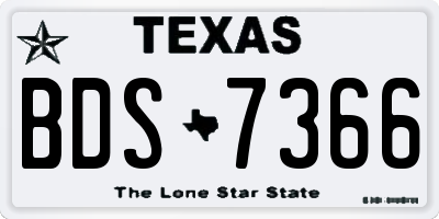 TX license plate BDS7366