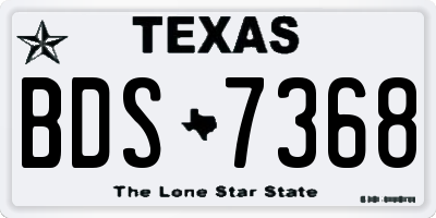 TX license plate BDS7368