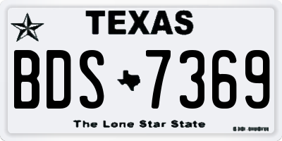 TX license plate BDS7369