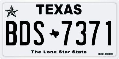 TX license plate BDS7371