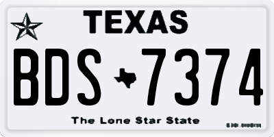 TX license plate BDS7374