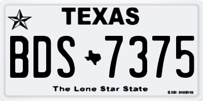 TX license plate BDS7375
