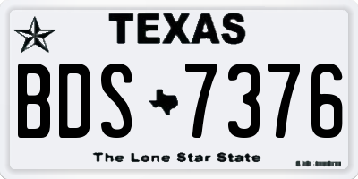 TX license plate BDS7376