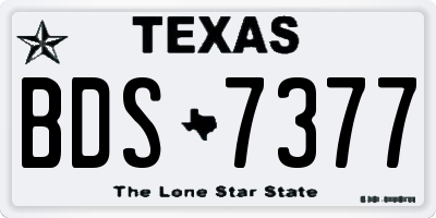 TX license plate BDS7377