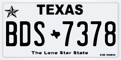 TX license plate BDS7378