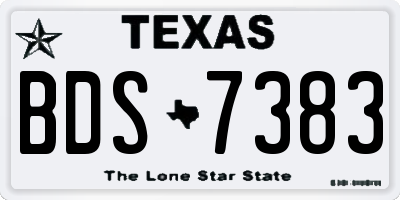 TX license plate BDS7383