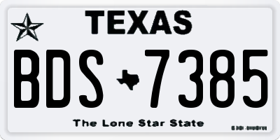 TX license plate BDS7385