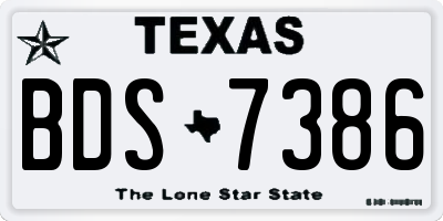 TX license plate BDS7386