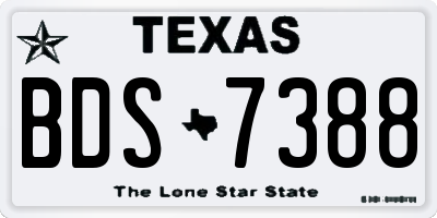 TX license plate BDS7388