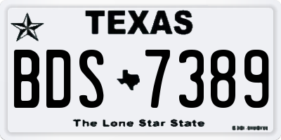 TX license plate BDS7389
