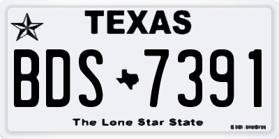 TX license plate BDS7391