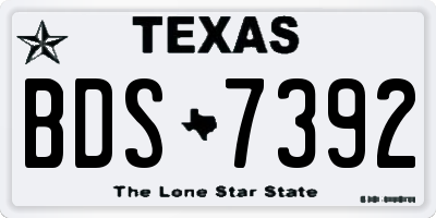 TX license plate BDS7392
