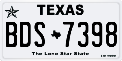 TX license plate BDS7398